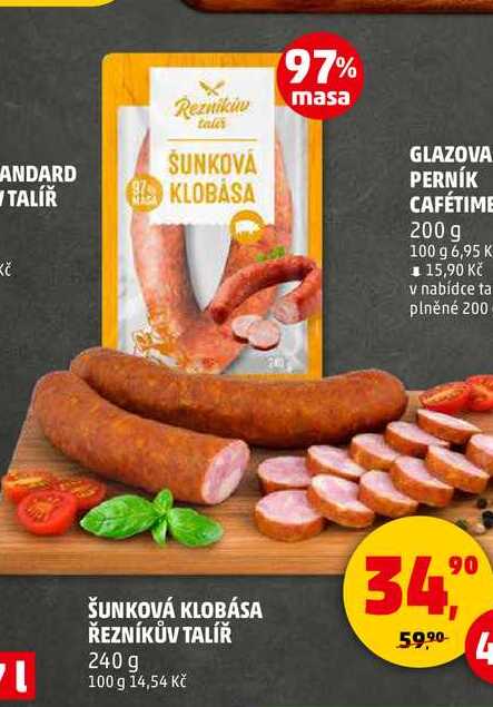 ŠUNKOVÁ KLOBÁSA ŘEZNÍKŮV TALÍŘ, 240 g 