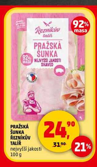PRAŽSKÁ ŠUNKA ŘEZNÍKŮV TALÍŘ, 100 g 