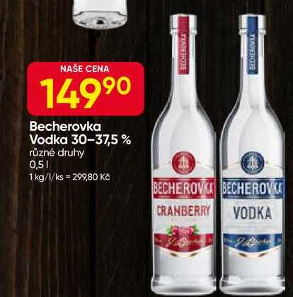 Becherovka Vodka 30-37,5% různé druhy 0,5l