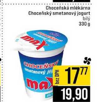 Choceňská mlékárna Choceňský smetanový jogurt bilý 330 g 