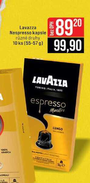 Lavazza Nespresso kapsle různé druhy 10 ks (55-57 g) 