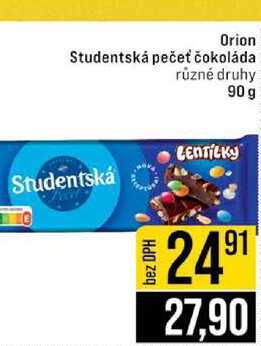 Orion Studentská pečeť čokoláda různé druhy 90 g 