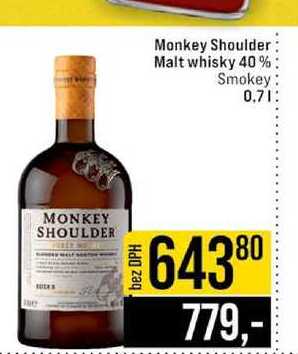 Monkey Shoulder Malt whisky 40% Smokey 0.7l