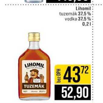 Lihomil tuzemȧk 37,5% vodka 37,5% 0,2l