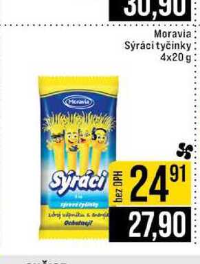 Moravia Sýráci tyčinky 4x20 g