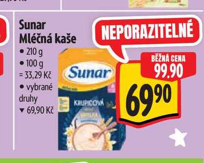 Sunar Mléčná kaše  210 g  