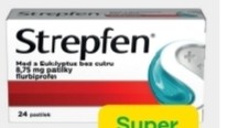 STREPFEN Med a Eukalyptus bez cukru 24 pastilek