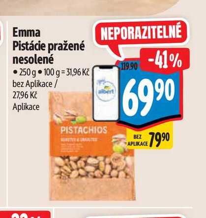 Emma Pistácie pražené nesolené  250 g 