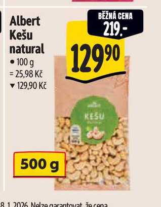 Albert Kešu natural 100 g  