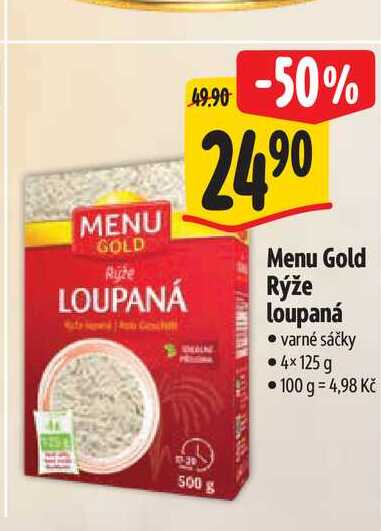 Menu Gold Rýže loupaná varné sáčky 4x125 g