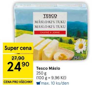 Tesco Máslo, 250g  v akci