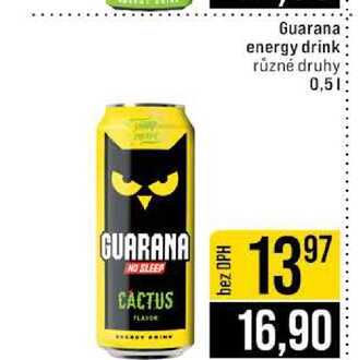 Guarana energy drink různé druhy 0,5l