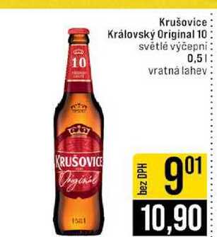 Krušovice Královský Original 10 světlé výčepni 0,5l