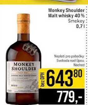 Monkey Shoulder Malt whisky 40% Smokey 0,7l