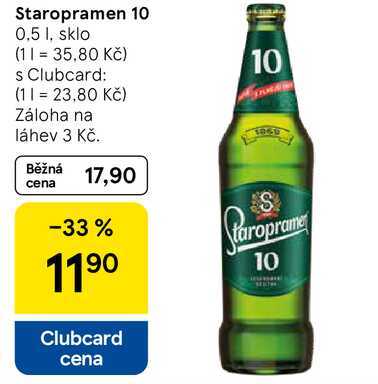 Staropramen 10, 0,5 l, sklo  