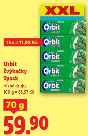 Orbit Žvýkačky 5pack, 70 g