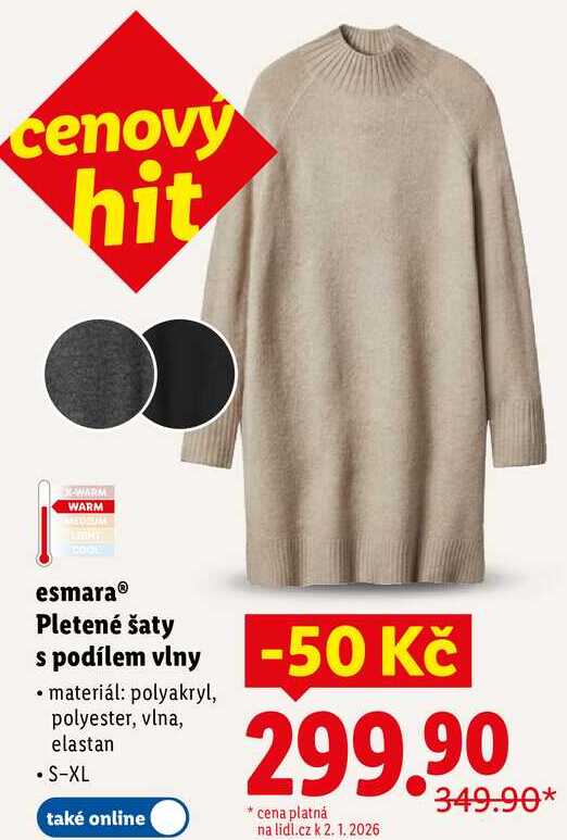 esmara Pletené šaty spodílem vlny 