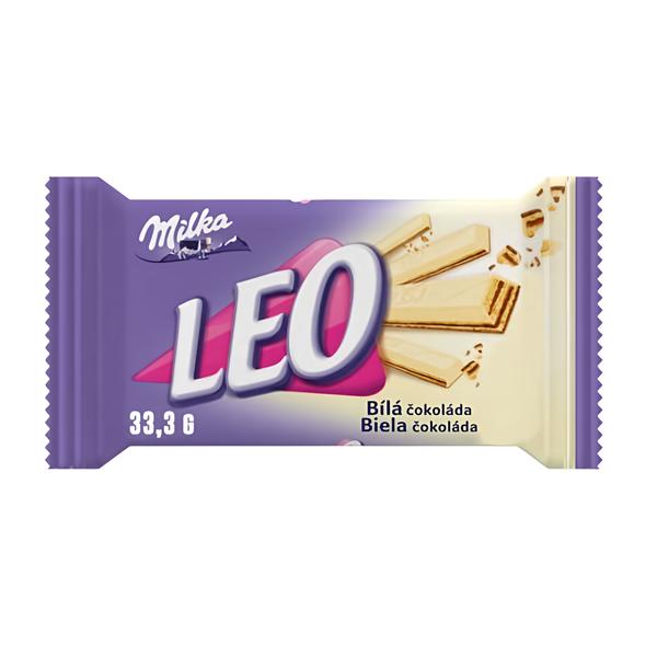 Milka tyčinka Leo s oplatkami v bílé čokoládě