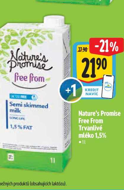  Nature's Promise Free From Trvanlivé mléko 1,5%  1 l