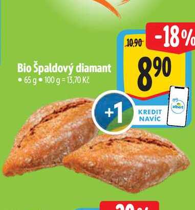 Bio Špaldový diamant  65 g 
