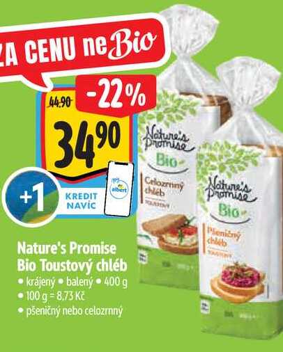   Nature's Promise Bio Toustový chléb  400 g