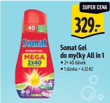 Somat Gel do myčky All in 1, 2x 40 dávek 