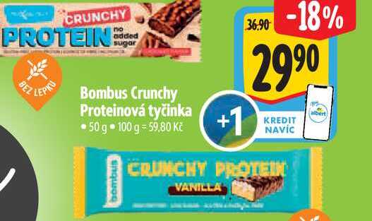   Bombus Crunchy Proteinová tyčinka 50 g 