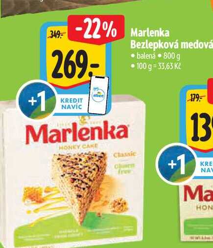 Marlenka Bezlepková medová 800 g
