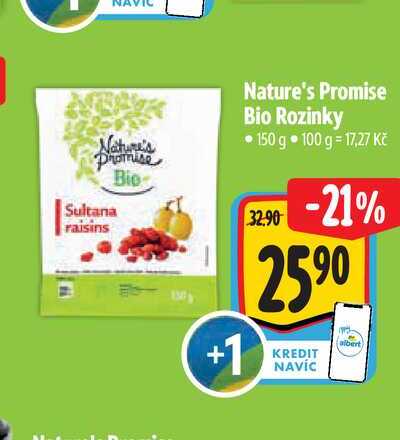   Nature's Promise Bio Rozinky 150 g  