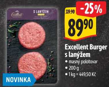 Excellent Burger s lanýžem, 200 g