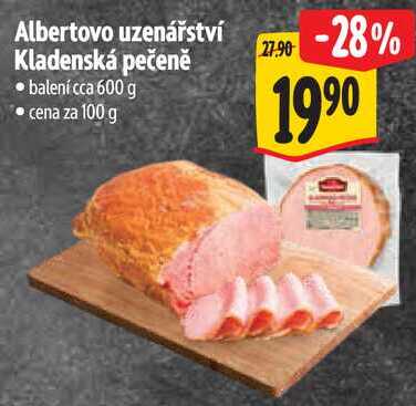 Albertovo uzenářství Kladenská pečeně, cena za 100 g