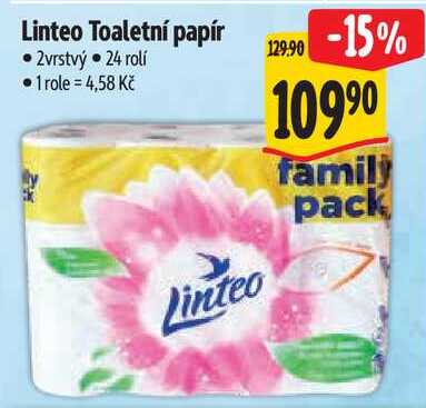 Linteo Toaletní papír, 24 rolí