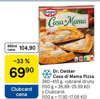 Dr. Oetker Casa di Mama Pizza, 390-410 g, vybrané druhy 