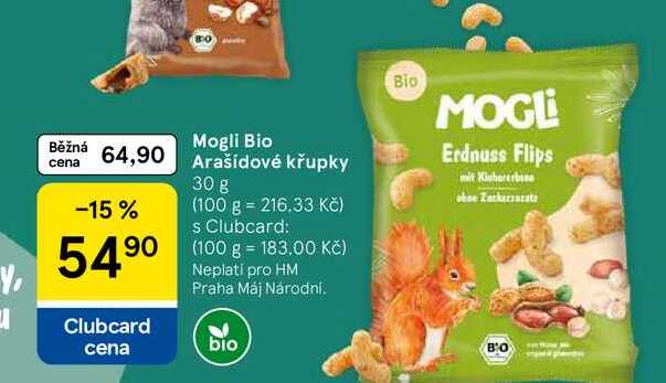 Mogli Bio Arašídové křupky, 30 g