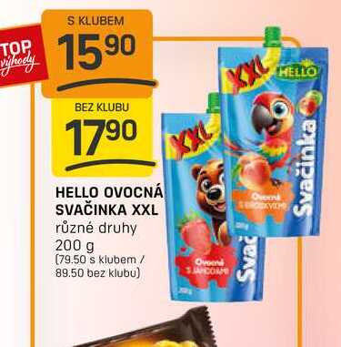HELLO OVOCNÁ SVAČINKA XXL různé druhy 200 g 