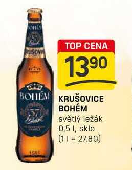 BOHÉM světlý ležák 0,5l v akci