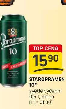 STAROPRAMEN 10 světlé výčepní 0,5 1, plech 