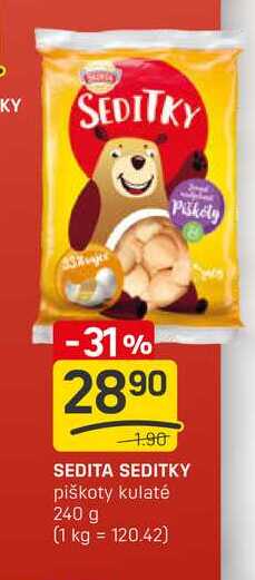SEDITA SEDITKY piškoty kulaté 240 g
