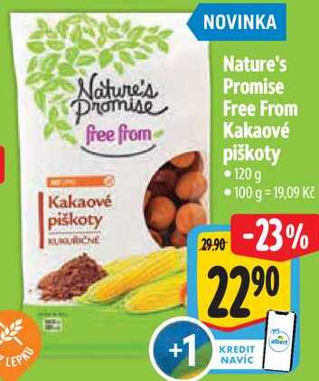 Nature's Promise Free From Kakaové piškoty, 120 g 