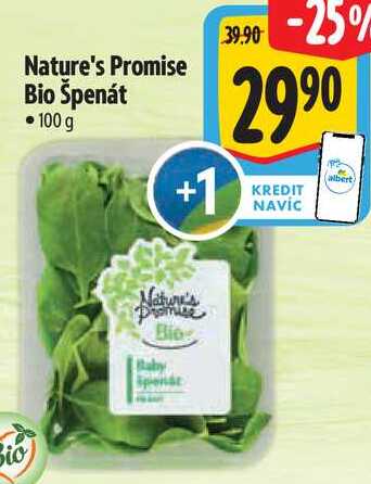 Nature's Promise Bio Špenát, 100 g