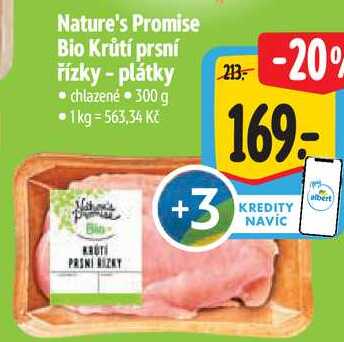 Nature's Promise Bio Krůtí prsní řízky - plátky, 300 g