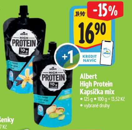 Albert High Protein Kapsička mix, 125 g