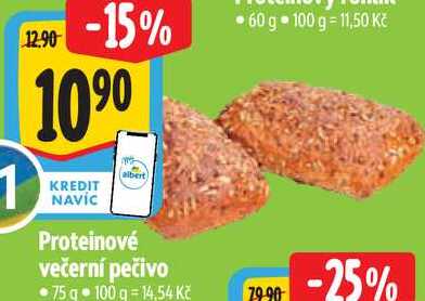 Proteinové večerní pečivo, 75 g