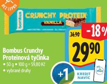 Bombus Crunchy Proteinová tyčinka, 50 g