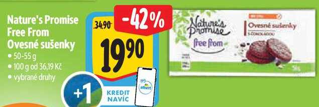 Nature's Promise Free From Ovesné sušenky, 50-55 g 