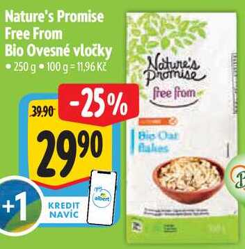 Nature's Promise Free From Bio Ovesné vločky, 250 g 