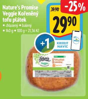 Nature's Promise Veggie Kořeněný tofu plátek, 140 g