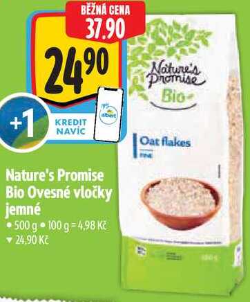 Nature's Promise Bio Ovesné vločky jemné, 500 g