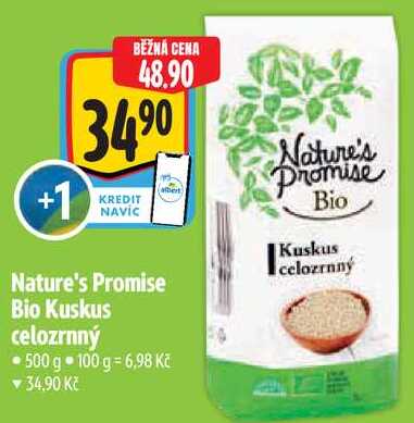 Nature's Promise Bio Kuskus celozrnný, 500 g