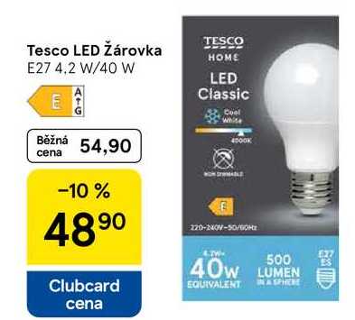 Tesco LED Žárovka, E27 4,2 W/40 W